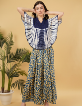 Amy Topaz Embroidered Tie Dye Short Poncho Kaftan Relax Fit