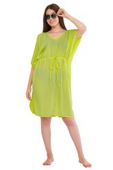 Neon Green Beach Kaftan with strings