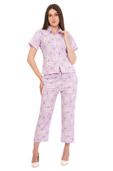 Lavender Floral Shirt & Pant Co-Ord Set