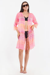 Neon Pink Front Open Kimono