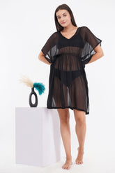 Black Beach Kaftan with Lace
