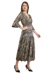 Selena Flared Long A-Line Tier Dress