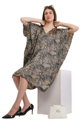 Golden Aurora Short Kaftan with strings on the inside