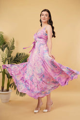 Diana Long A-Line Dress with Knot