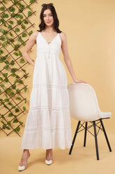 Myra Long A-Line Tier Dress