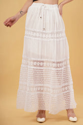 Sierra White A-Line Net Patch Skirt