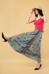 Katy Two Layers Long Wrap-Around Skirt