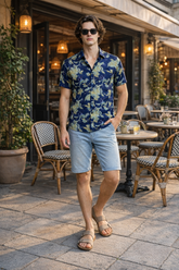 Blue Lily Statement Shirt For Men