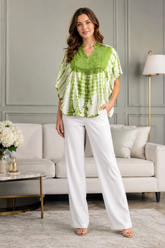 Amy Sage Embroidered Tie Dye Short Poncho Kaftan Relax Fit