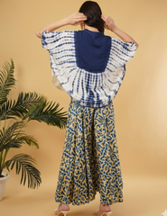 Amy Topaz Embroidered Tie Dye Short Poncho Kaftan Relax Fit