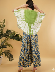 Amy Sage Embroidered Tie Dye Short Poncho Kaftan Relax Fit