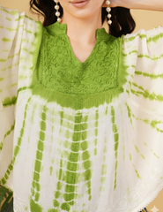 Amy Sage Embroidered Tie Dye Short Poncho Kaftan Relax Fit