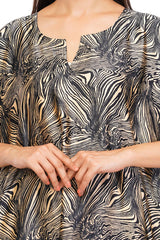 Black Marbal Long Kaftan with strings on the inside               