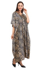 Black Marbal Long Kaftan with strings on the inside               