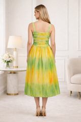 Evergreen Sunshine Tie-Dye Smoke Long Dress