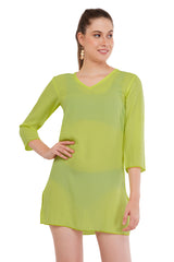 Neon Green Beach Throw Kurti