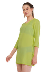 Neon Green Beach Throw Kurti