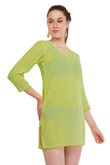 Neon Green Beach Throw Kurti