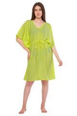 Neon Green Beach Kaftan with strings