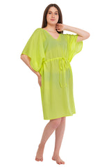 Neon Green Beach Kaftan with strings