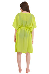 Neon Green Beach Kaftan with strings