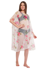 White Pink Beach Kaftan