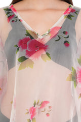 White Pink Beach Kaftan