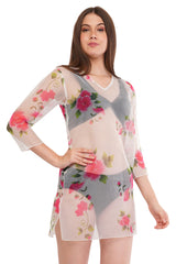 White Pink Beach Throw Kurti