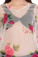 White Pink Beach Throw Kurti