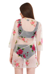 White Pink Beach Throw Kurti