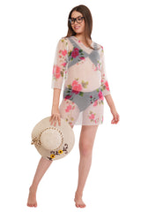 White Pink Beach Throw Kurti