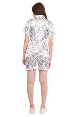 White Faces Shirt & Shorts Co-Ord  Set                                 