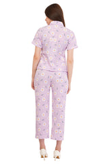 Lavender Floral Shirt & Pant Co-Ord Set