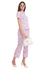 Lavender Floral Shirt & Pant Co-Ord Set