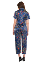 Blue Chain Shirt & Pant Co-Ord  Set              