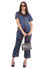 Blue Chain Shirt & Pant Co-Ord  Set              