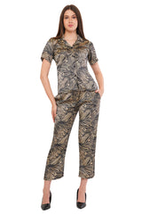 Black Marble Shirt & Pant Co-Ord  Set                   