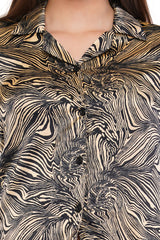 Black Marble Shirt & Pant Co-Ord  Set                   