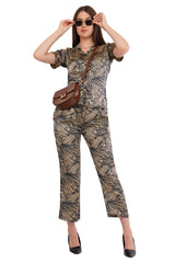 Black Marble Shirt & Pant Co-Ord  Set                   