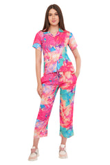 Pink Marble Shirt & Pant Co-Ord  Set