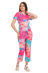 Pink Marble Shirt & Pant Co-Ord  Set