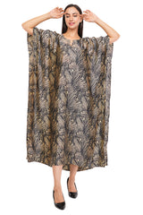 Black Marbal Long Kaftan with strings on the inside               