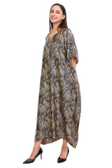 Black Marbal Long Kaftan with strings on the inside               