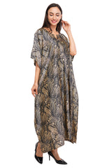 Black Marbal Long Kaftan with strings on the inside               