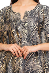 Black Marbal Long Kaftan with strings on the inside               