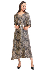 Black Marbal Long Kaftan with strings on the inside               