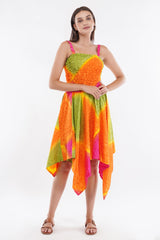 Rainbow Smock Flare Dress      