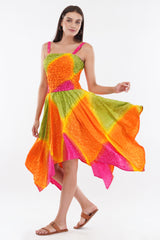 Rainbow Smock Flare Dress      