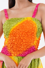 Rainbow Smock Flare Dress      