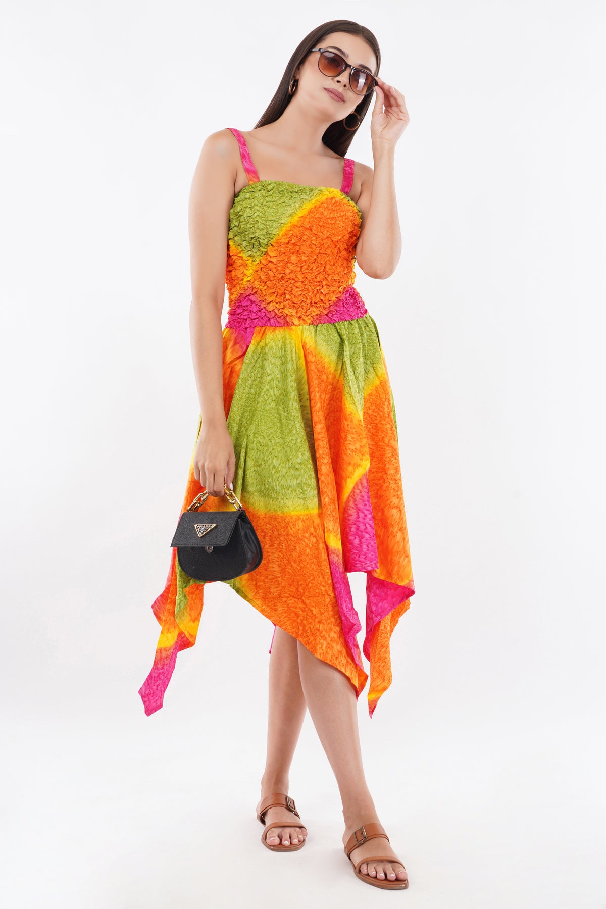 Rainbow Smock Flare Dress      